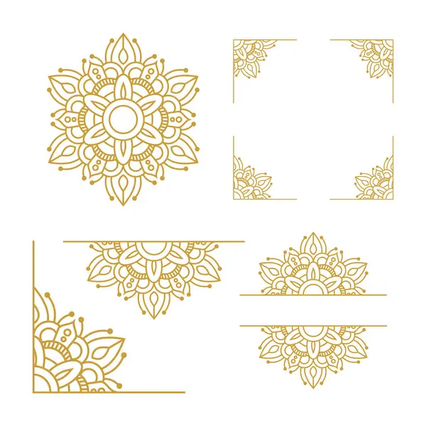 Mandala Düğün Süslemesi Altın Vektör Tasarımı