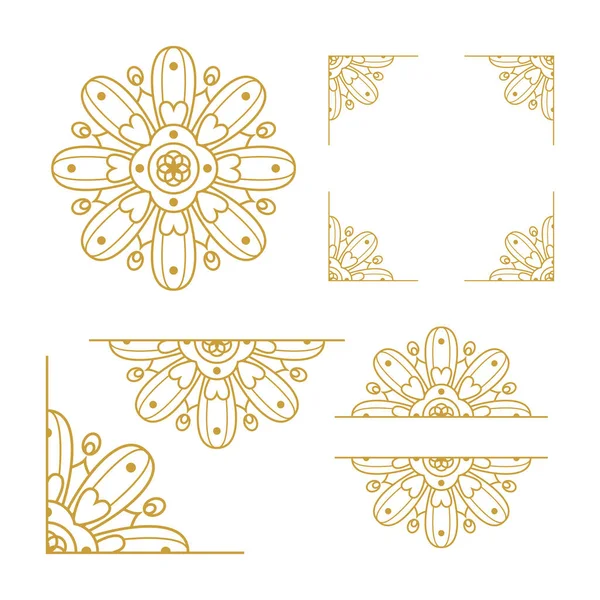 Mandala Düğün Süslemesi Altın Vektör Tasarımı