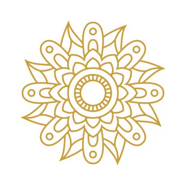 Mandala Düğün Süslemesi Altın Vektör Tasarımı