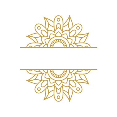 Mandala Düğün Süslemesi Altın Vektör Tasarımı