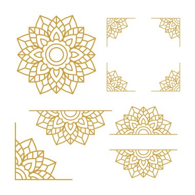 Mandala Düğün Süslemesi Altın Vektör Tasarımı