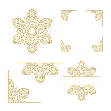 Mandala Düğün Süslemesi Altın Vektör Tasarımı