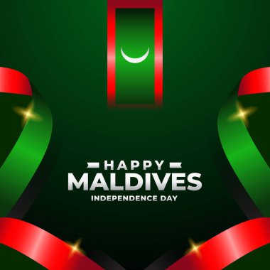 Maldivler Bağımsızlık Günü tasarım illüstrasyon koleksiyonu