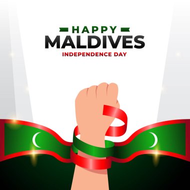 Maldivler Bağımsızlık Günü tasarım illüstrasyon koleksiyonu