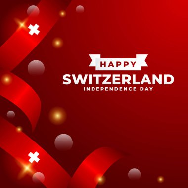 İsviçre Bağımsızlık Günü tasarım illüstrasyon koleksiyonu