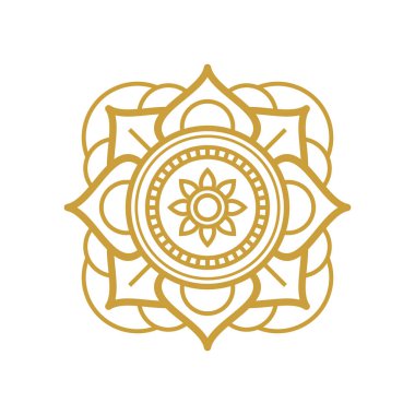 Mandala Düğün Süslemeleri Altın Vektör Tasarımı