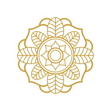 Mandala Düğün Süslemeleri Altın Vektör Tasarımı