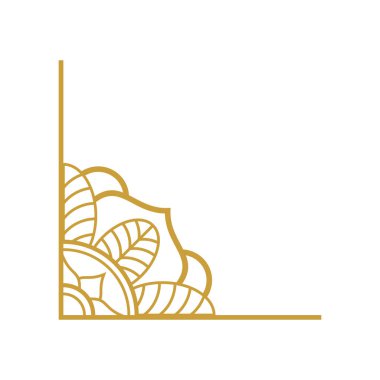 Mandala Düğün Süslemeleri Altın Vektör Tasarımı