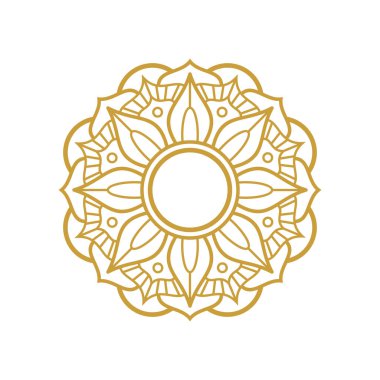 Mandala Düğün Süslemeleri Altın Vektör Tasarımı