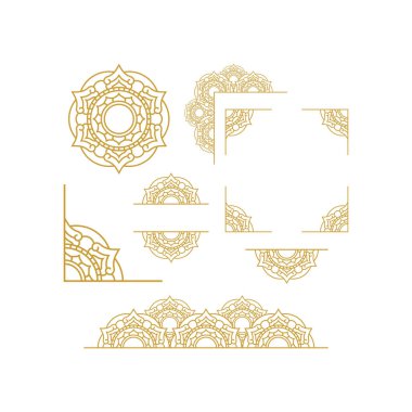 Mandala Çerçeve Altın Vektör Tasarım Koleksiyonu