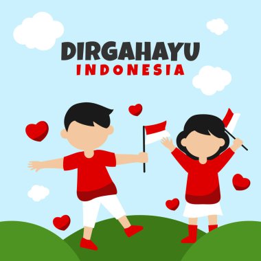 Dirgahayu Endonezya Sancak Vektör Tasarımı