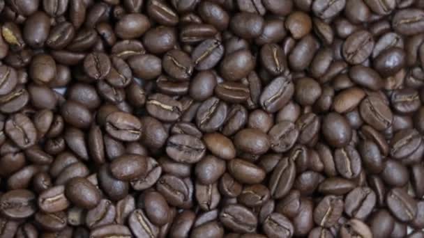 Freshly Roasted Aromatic Coffee Beans Rotate — Vídeo de stock