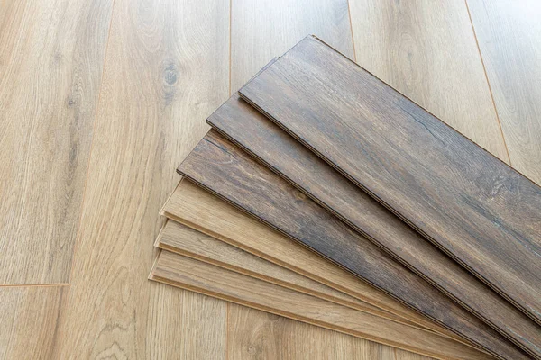 Wooden Floor Samples Laminate Timber Laminate Flooring —  Fotos de Stock