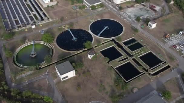 Konstruksi Pembersihan Untuk Pengolahan Limbah Pabrik Pengolahan Air Limbah — Stok Video