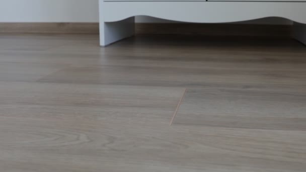 新的层压板地板 褐色木制质感的层压板 — 图库视频影像