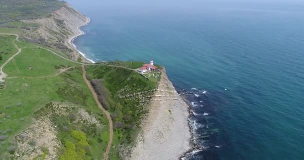 埃米尼角的鸟瞰图 埃米尼角是位于保加利亚黑海海岸的海角 埃米角是欧洲步行路线E3的终点 — 图库视频影像