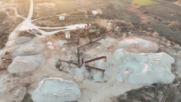 Aerial View Opencast Mining Quarry Stone Quarry — Stok video