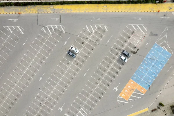 Πάνω Προς Κάτω Δείτε Άδειους Χώρους Στάθμευσης — Φωτογραφία Αρχείου