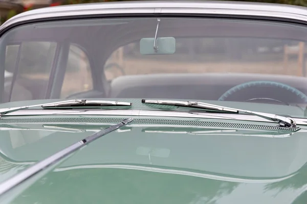 Retro car windshield with windshield wipers