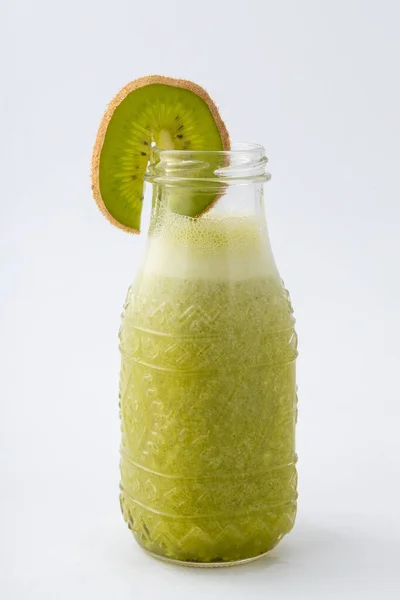 Delicious Kiwi Smoothie Jar Healthy Green Smoothie Kiwi — Stock Photo, Image