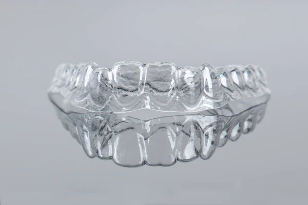 Invisible Orthodontics Cosmetic Brackets Tooth Aligners Beautiful Smile — Fotografia de Stock