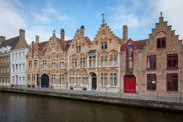 Belles Maisons Long Des Canaux Bruges Belgique Destination Touristique Europe — Photo