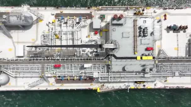 Aerial View Lpg Gas Ship Gas Carrier Gas Tanker Sailing — Video Stock