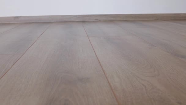 New Laminate Flooring Laminated Parquet Brown Wooden Texture — Stock Video