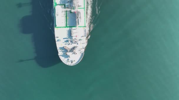 Aerial View Lpg Gas Ship Gas Carrier Gas Tanker Sailing — Wideo stockowe