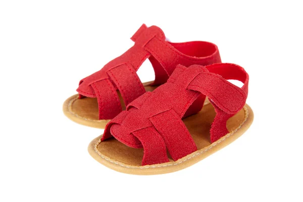 Pair Baby Sandals Shoes Isolated White — Stock Photo, Image