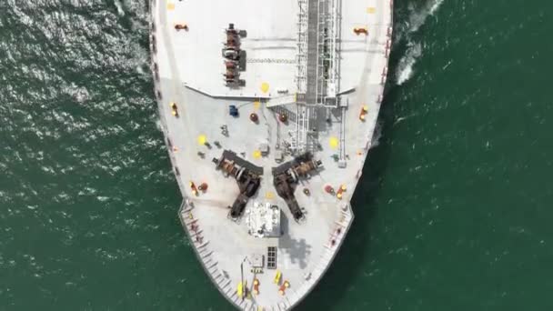 Aerial View Lpg Gas Ship Gas Carrier Gas Tanker Sailing — Vídeo de stock