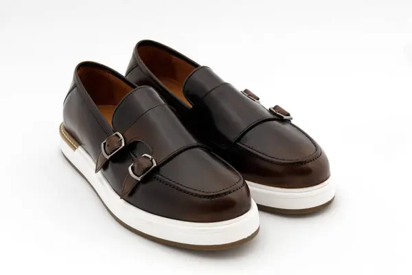 Zapatos Cuero Moda Para Hombres Diseño Casual — Foto de Stock