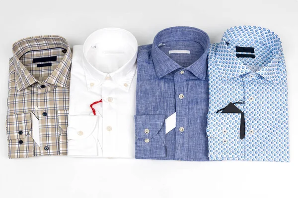 Stilvolle Männerhemden Gefaltet Herrenhemden Geschäft — Stockfoto