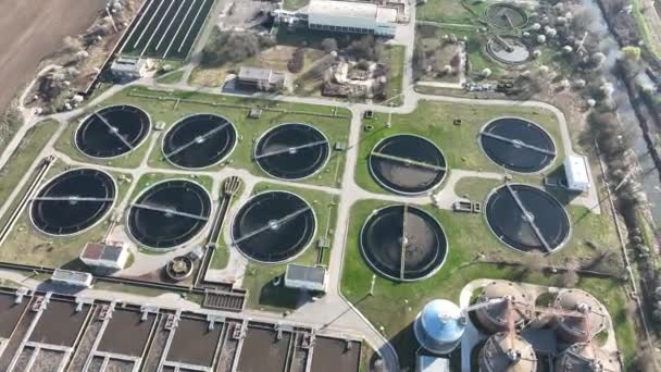 Cleaning Construction Sewage Treatment Wastewater Treatment Plant — Stock Video