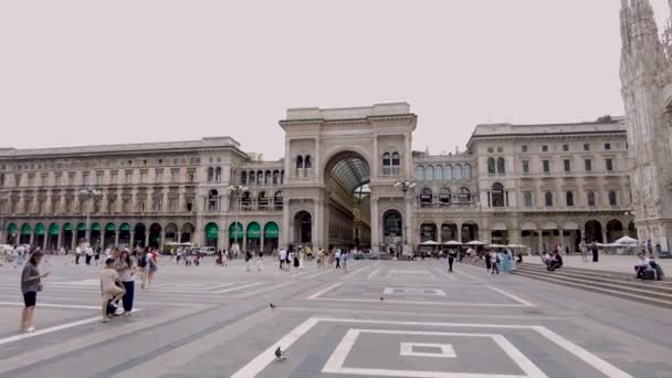 Milánó Olaszország Július 2023 Cathedral Duomo Milano Vittorio Emanuele Gallery — Stock videók