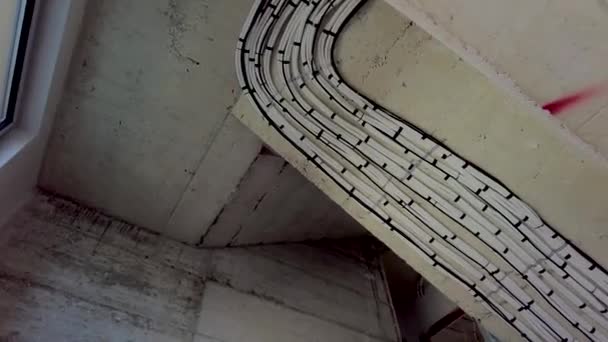 Escadarias Concreto Inacabado Local Buiiliding Construção Edifício Inacabado Sala Escadas — Vídeo de Stock