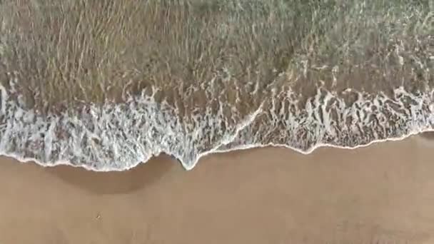 Tropisch Strand Schuimige Oceaangolven Die Zand Wassen Golven Raken Zandstrand — Stockvideo