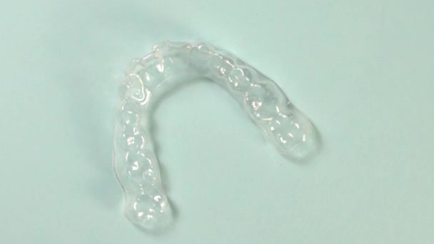 Invisible Orthodontics Cosmetic Brackets Tooth Aligners Beautiful Smile — Stock videók