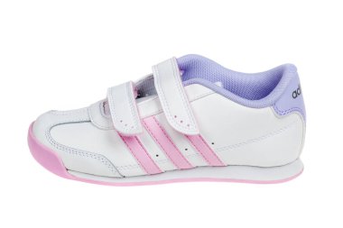 Varna, Bulgaristan - 22 Mart 2016: ADIDAS VLNEO çocuk ayakkabısı. Beyazda izole edilmiş. Ürün çekimi. Adidas spor ayakkabıları, giysileri ve aksesuarları tasarlayan ve üreten çok uluslu bir Alman şirketidir.