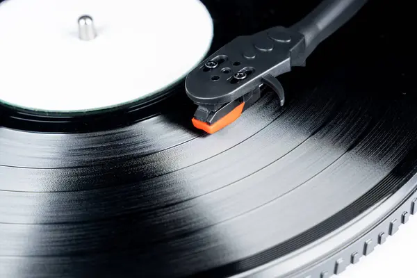 Vinyl Turntable Vinyl Plate Modern Gramophone Record Player Retro Sound Stock Photo