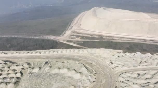 Aerial View Surface Tailings Pond Chemical Residue Tailings Pond Waste — Stock Video