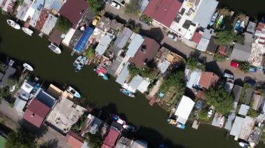 Aerial view of old harbour and fishing village, near city of Burgas, Bulgaria