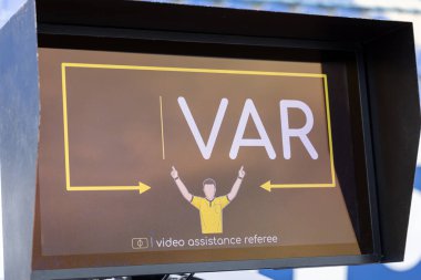 VAR sistem ekranı. Maç sırasında sistem video yardımcı hakemi