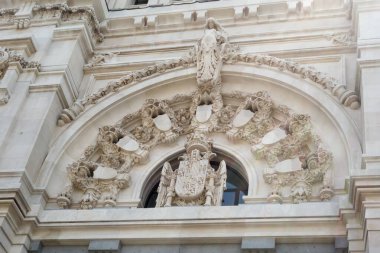 Cybele Sarayı 'nın, Madrid Belediye Binası' nın detayları. Mimari miras.