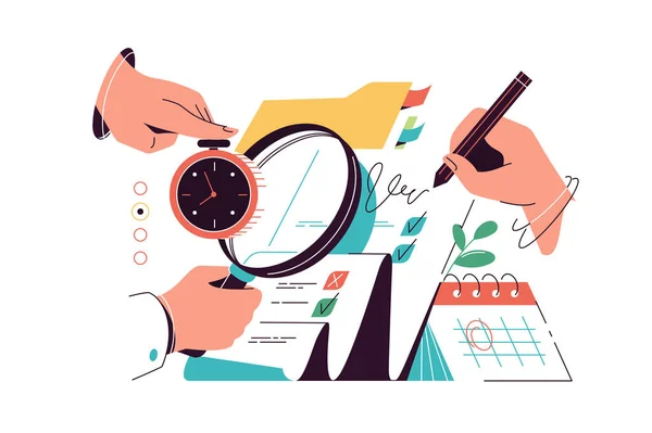 Expenses Control Managing Financial Costs Concept Vector Illustration Process Monitoring — 스톡 벡터