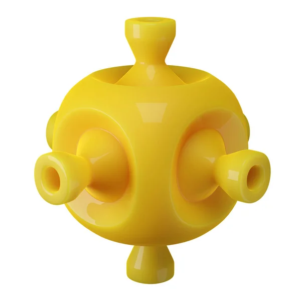Abstract Detalhe Plástico Amarelo Brilhante Ilustração Renderizada Componente Conceito Mecanismo — Fotografia de Stock