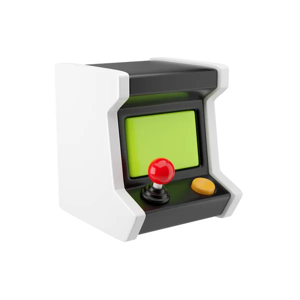 Renderizado Ilustração Mini Máquina Jogo Arcade Tela Verde Joystick Vermelho — Fotografia de Stock