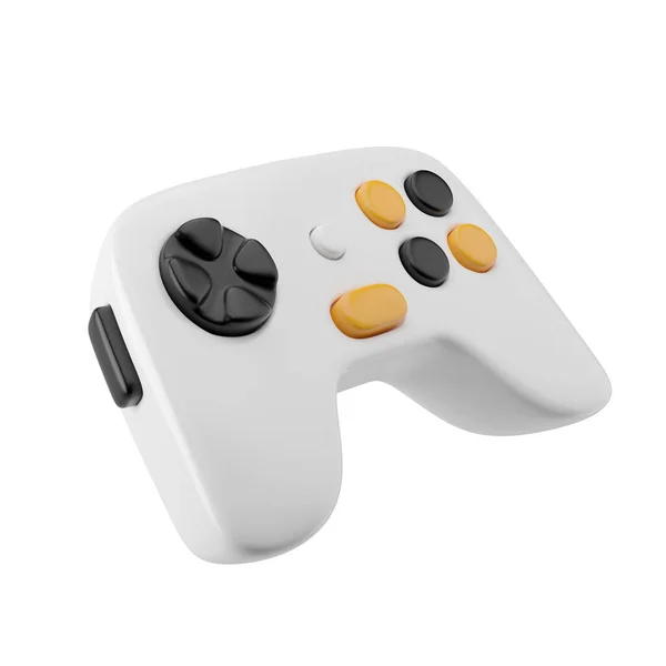 Controlador Jogos Ilustração Renderizada Com Botões Preto Amarelo Corpo Branco — Fotografia de Stock