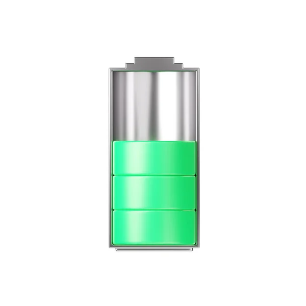 Ikona Baterii Średnia Pojemność Magazynowanie Energii Wskaźnik Ładowania Element Litu — Zdjęcie stockowe