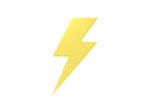 Lightning Icon Render Daya Guntur Energi Cepat Baut Dan Kilatan — Stok Foto